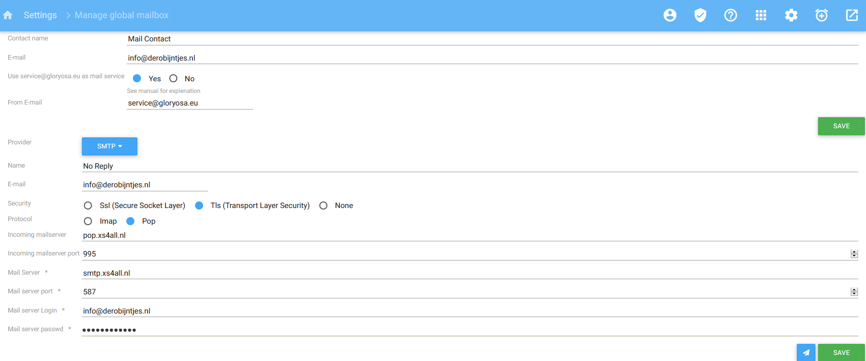 Beheer globale mailbox