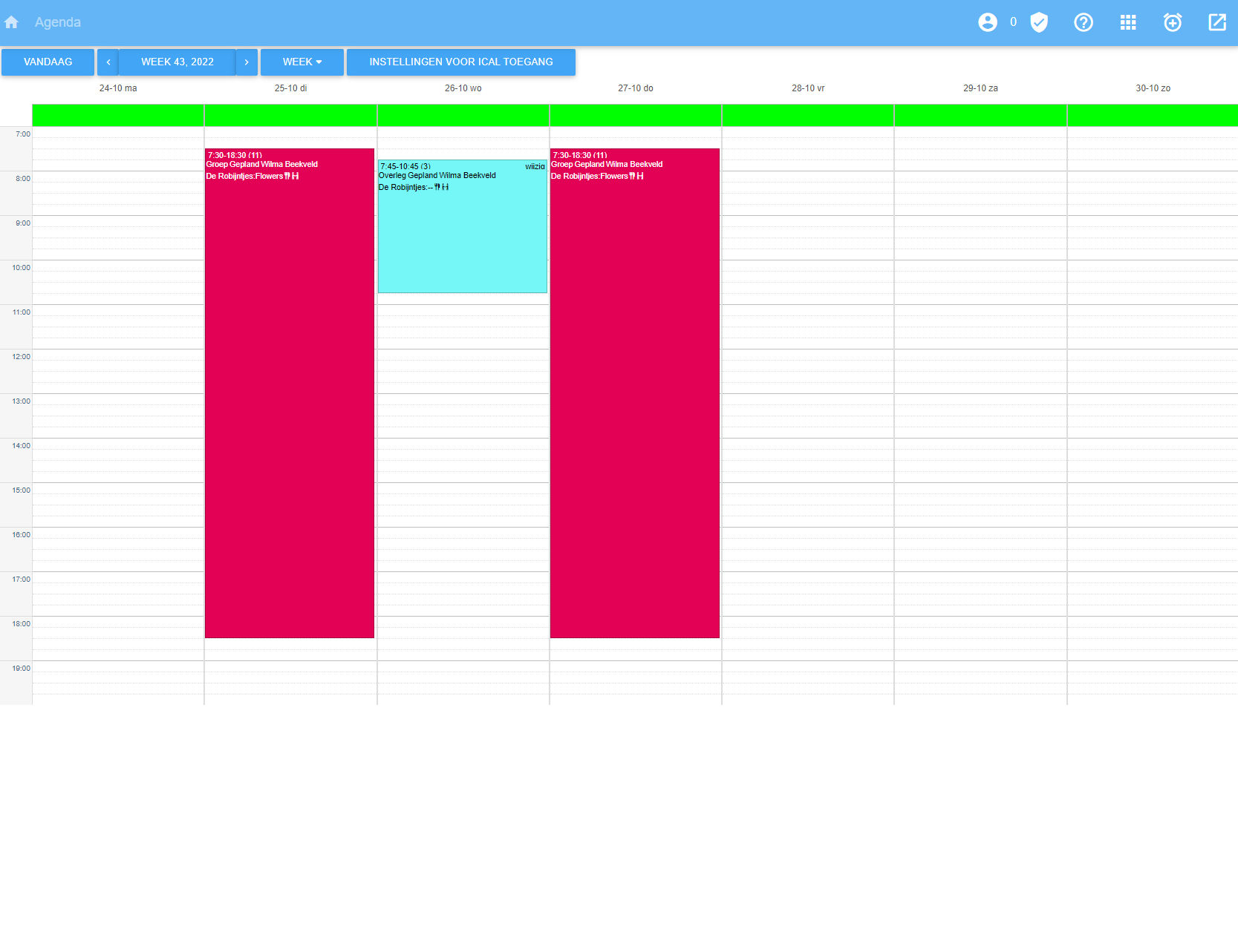 Planning zien